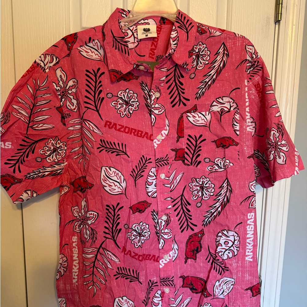 Arkansas Razorback Tropical Print Button Down Shirt